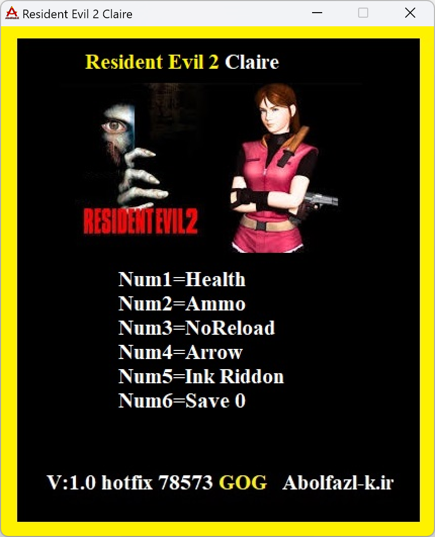 Resident Evil 2 (Hotfix 78573 - Claire) Trainer +6