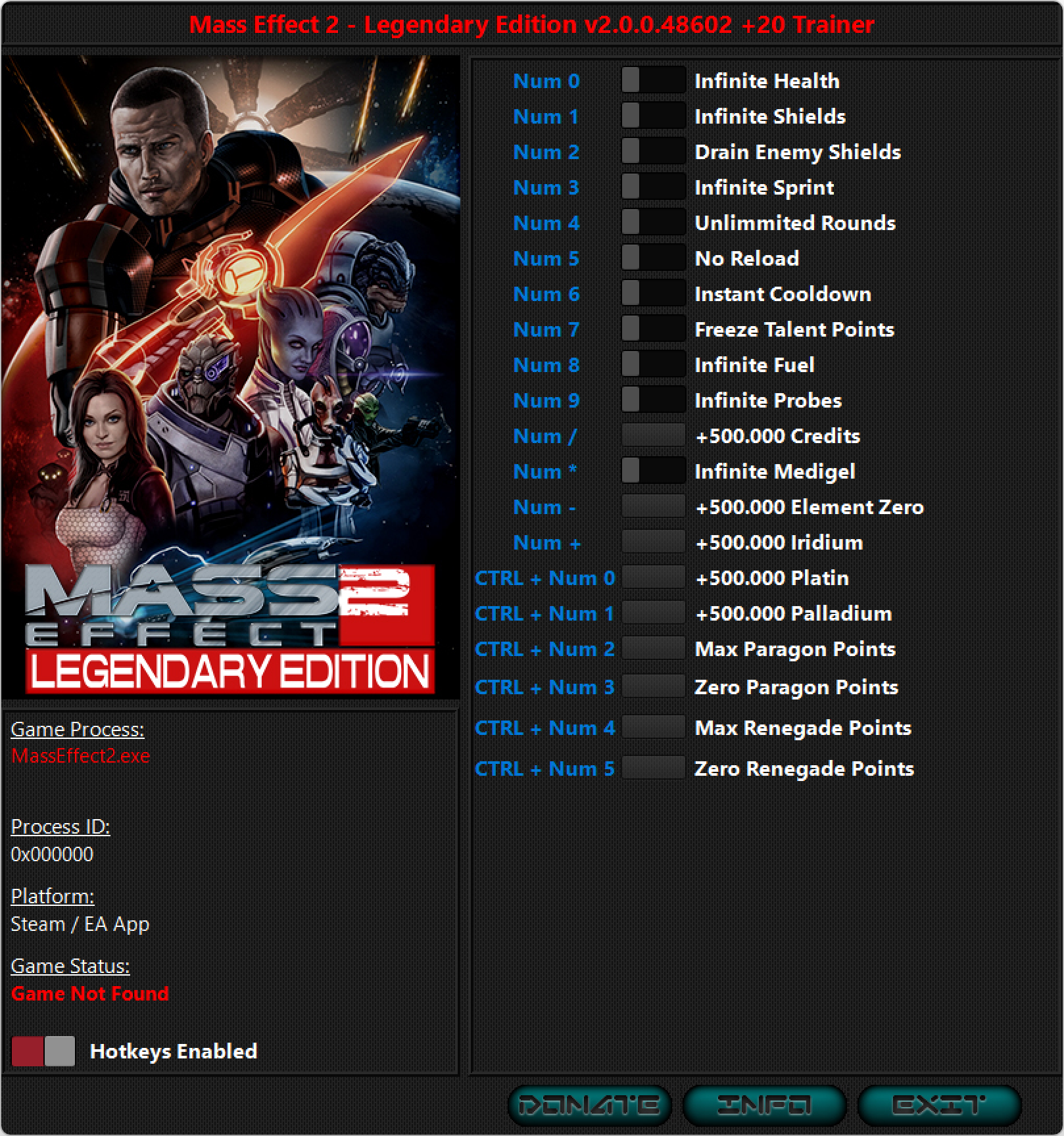 Mass Effect 2 Legendary Edition v2.0.0.48602 Trainer +20