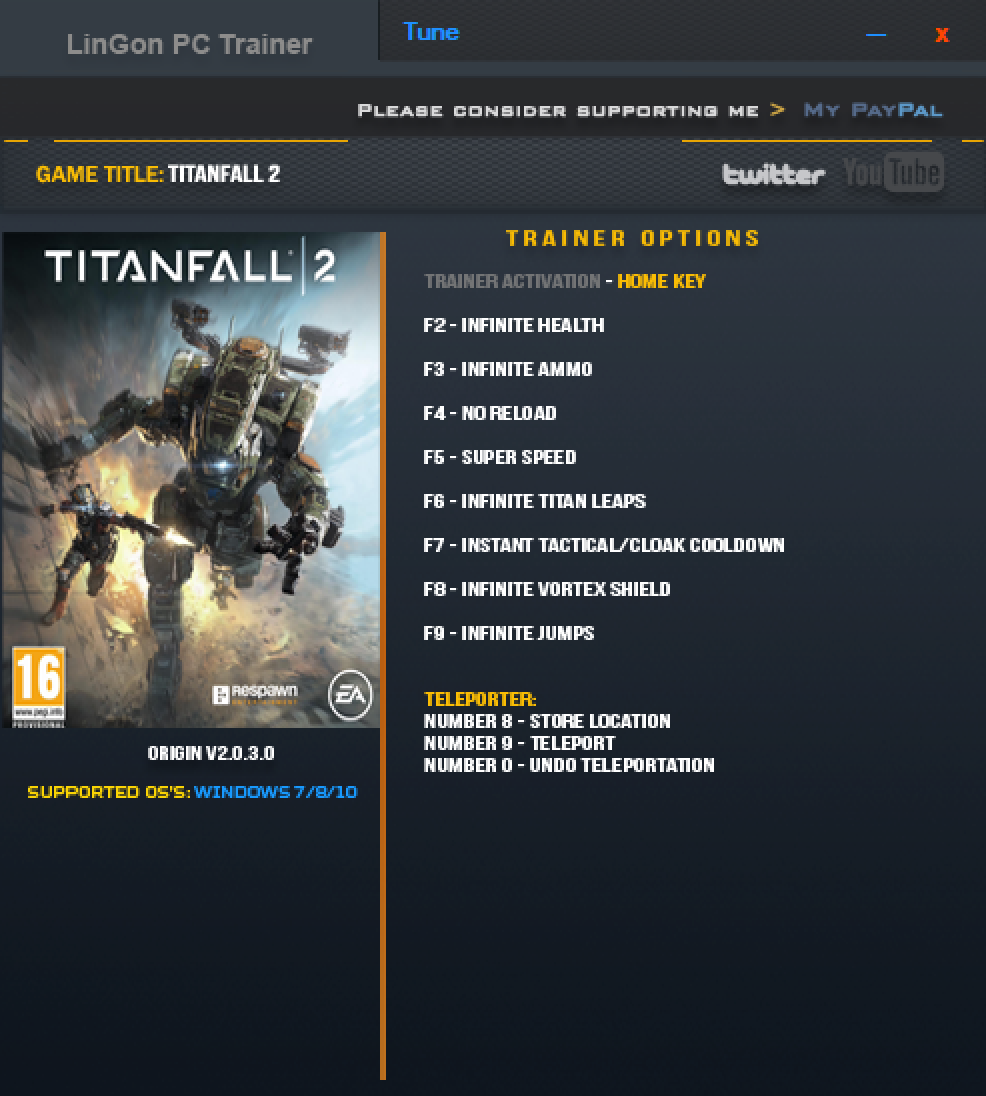 Titanfall 2 v2.0.3.0 Trainer +10