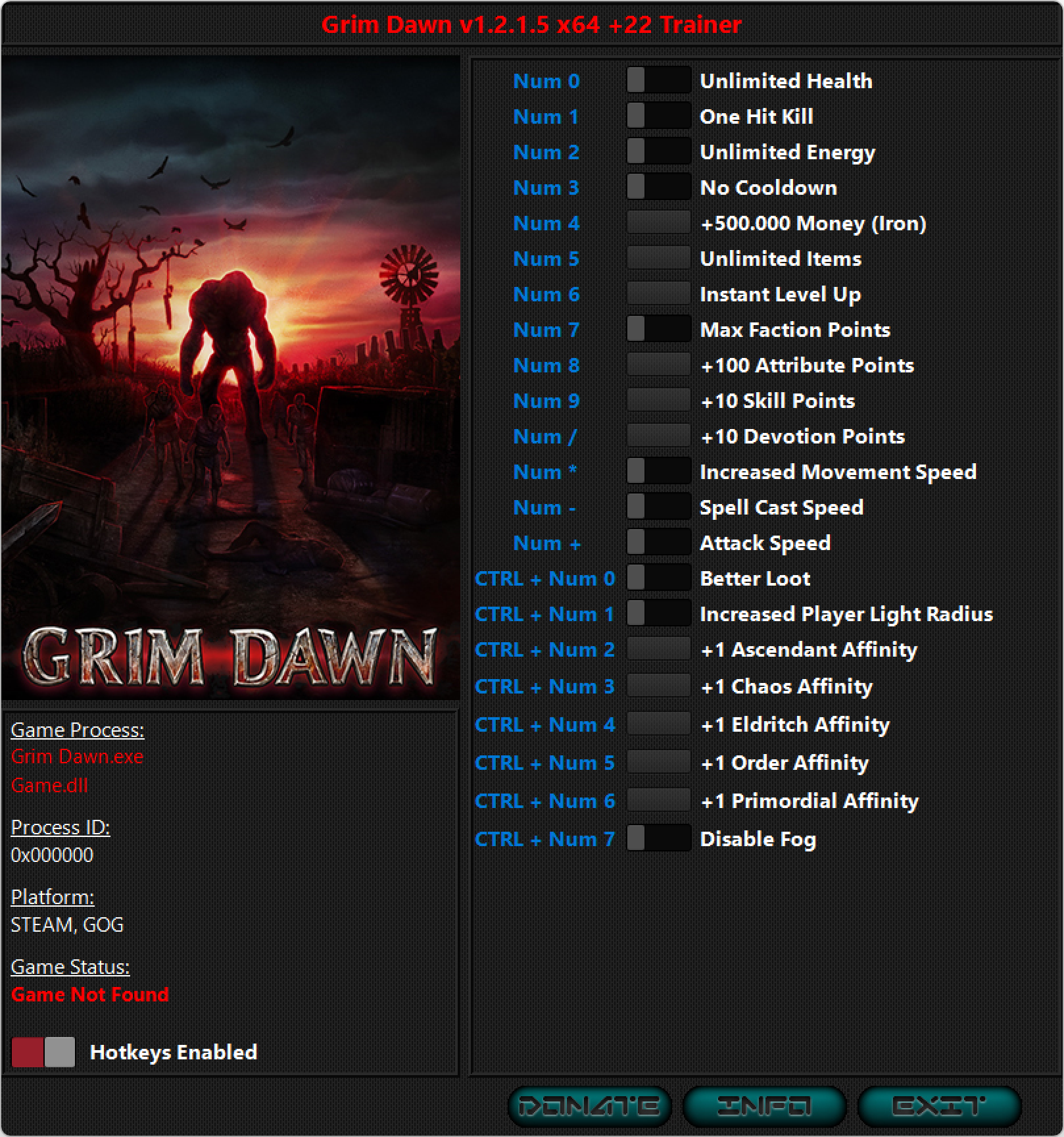 Grim Dawn v1.2.1.5 X64 Trainer +22